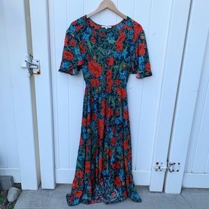 Abel the Label Red Green Floral Maxi Dress